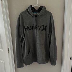 Hurley Men's Charcoal Zip-Up Sweater